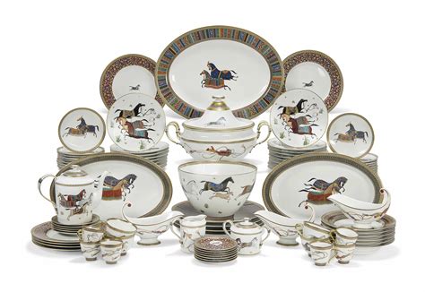 hermes dinner set|Hermes equestrian plates.